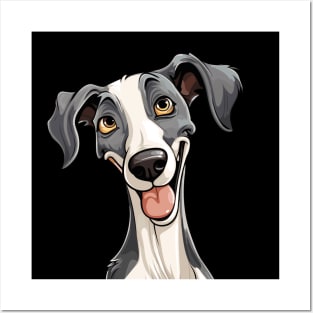 Cartoon Galgo Espanol Greyhound Spanish Posters and Art